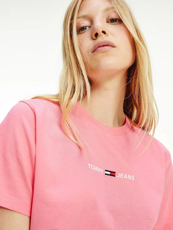 T-shirt Rosa in Cotone con Logo Tommy Jeans